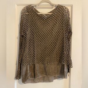 La Fille du Couturier Crochet Overlay Tank Top Size Medium